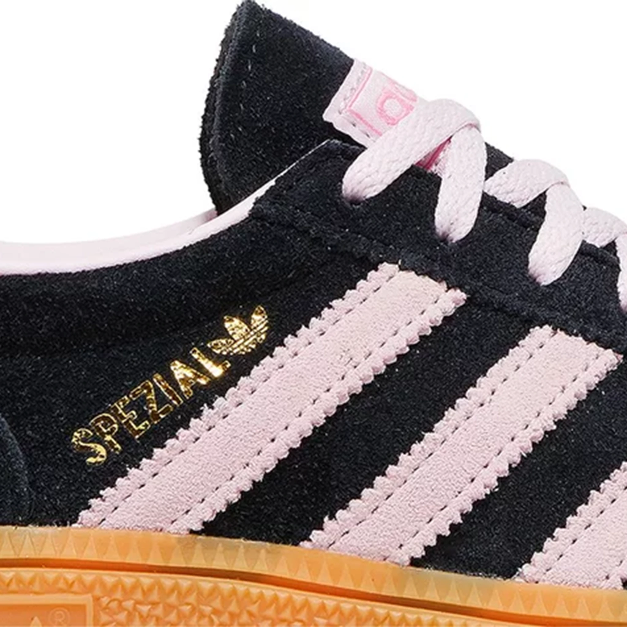 Detail view of Adidas Handball Spezial Black Clear Pink Gum (W) IE5897